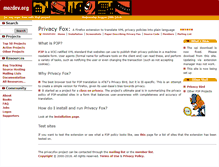 Tablet Screenshot of privacyfox.mozdev.org